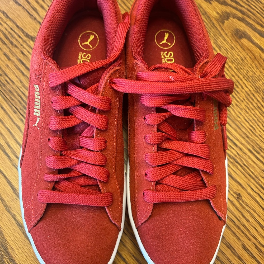 Puma Bold Red Lace-Up Sneakers